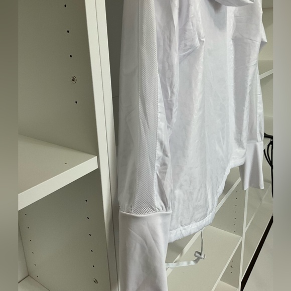 Zyia Women’s Front Zip Long Sleeve White Bomber Windbreaker Jacket Large - Picture 6 of 12